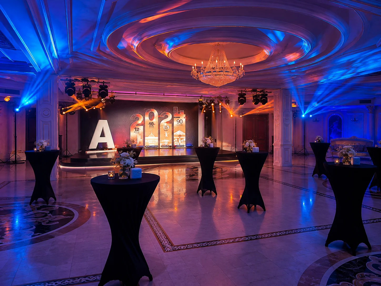 Широкий вид банкетного зала Amway
