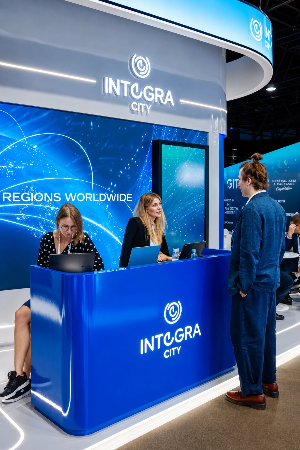 Reception-зона стенда INTEGRA CITY в работе