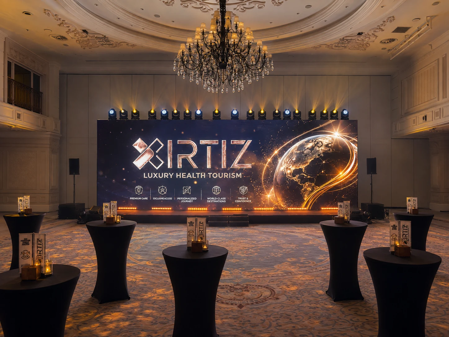 Премиальный световой образ зала XIRTIZ
