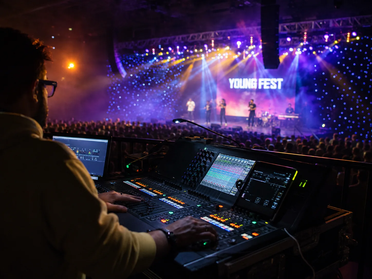 Режиссёрский пульт на YOUNG FEST